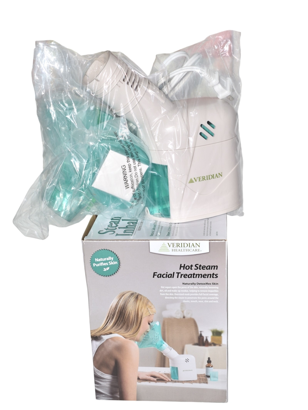 Veridian Steam Inhaler Respiratory Vapor Therapy Cough Relief & Facial Steamer